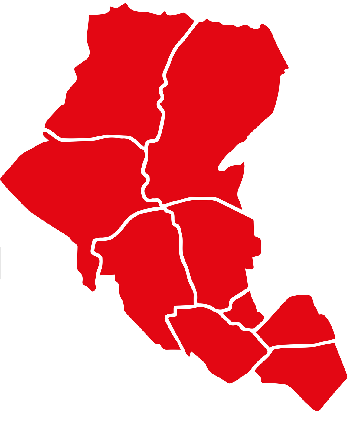 Karte von Eimsbüttel mit allen Stadtteilen